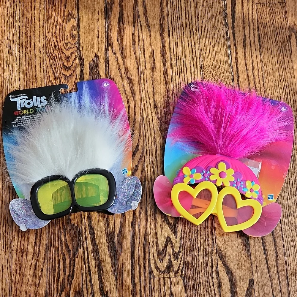 Trolls Novelty Glasses POPPY & TINY DIAMOND - Picture 1 of 5